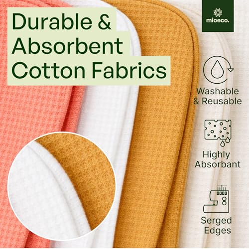 Image of mioeco 24 Pack Multicolored Reusable Paper Towels - Nature Friendly - Organic Cotton Alternative - Thick, Strong, Paperless Kitchen Dish Cloths - Reusable Napkins - Dish Towels - Cloth Napkin