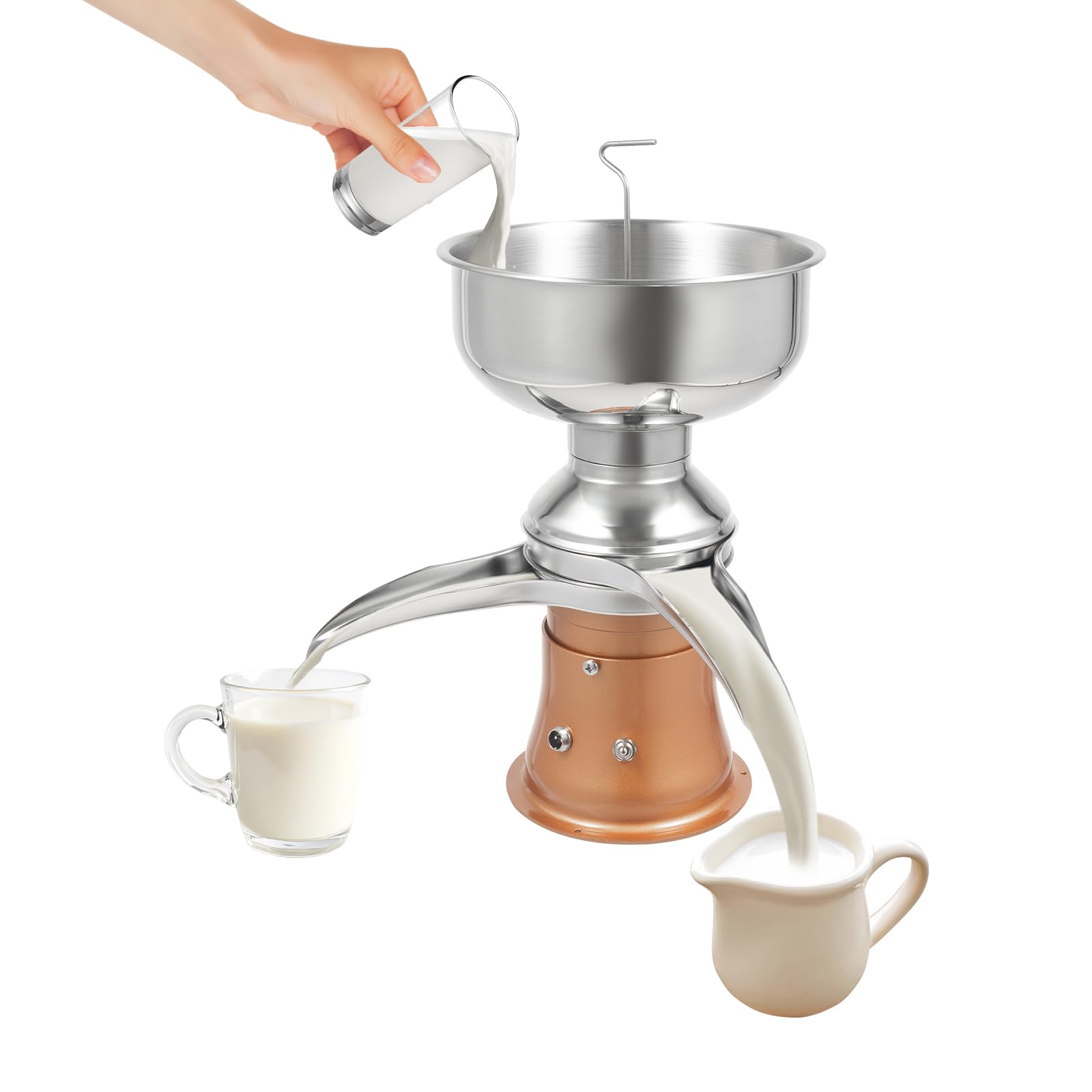 Centrifugadora de leche, 50 l/h, 9800-11000 rpm, 30 W, 4,2 L, depósito de leche de vaca | Separador eléctrico de centrífuga de leche 42L/h con regulación, contenido de grasa de leche desnatada 0,03%, 100-240V