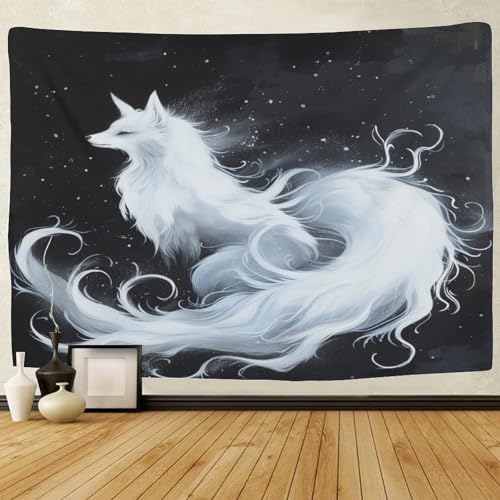 Couverture murale renard 3D en polyester doux de qualité supérieure