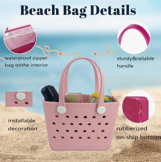 Rubber Beach Bag, Tote Bag for Women, Waterproof Tote Bag for Travel, Swimming Pools and Gyms2