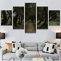 SIGNWIN 5 Panel Canvas Wall Art Rustic Woods for Home Decorations Ready to Hang - 60