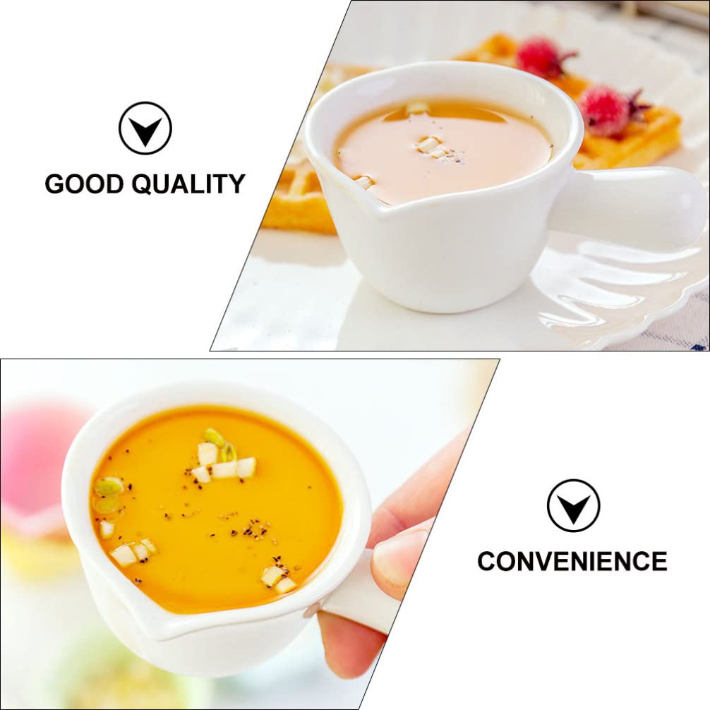 Kichvoe Set de 5 Petits Pots à Lait en Céramique Léger pour Tenir le Sucre avec Design Simple et Couleur Attractive Service de Sauces et Desserts
