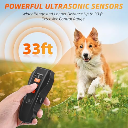 Lagriner Antibell für Hunde - Ultraschall Anti Bell Gerät Hunde, 3 Einstellbare Frequenz Anti Bellen Gerä, 33 Fuß Handgerät Hundegebell Stoppen mit LED, Antibell Ultraschall Gerät Innen Draußen