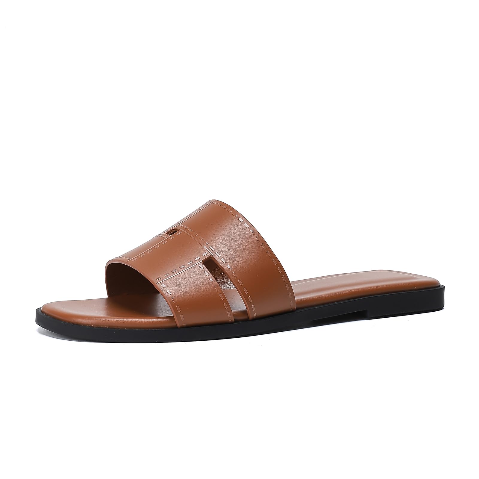 Stratuxx Kaze Women's Flat Sandals Fashion Slip on Open Toe Slides for Women Summer Dressy Size 5-11