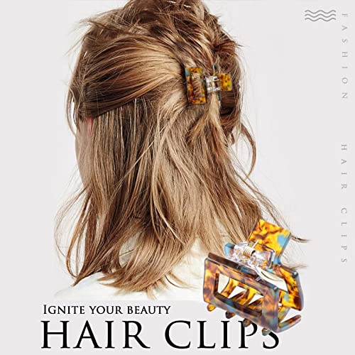 Kavya 6 Pcs Hair Clips for Fine Hair Small Claw Clips Square Non-Slip Hair Claw - Image 4