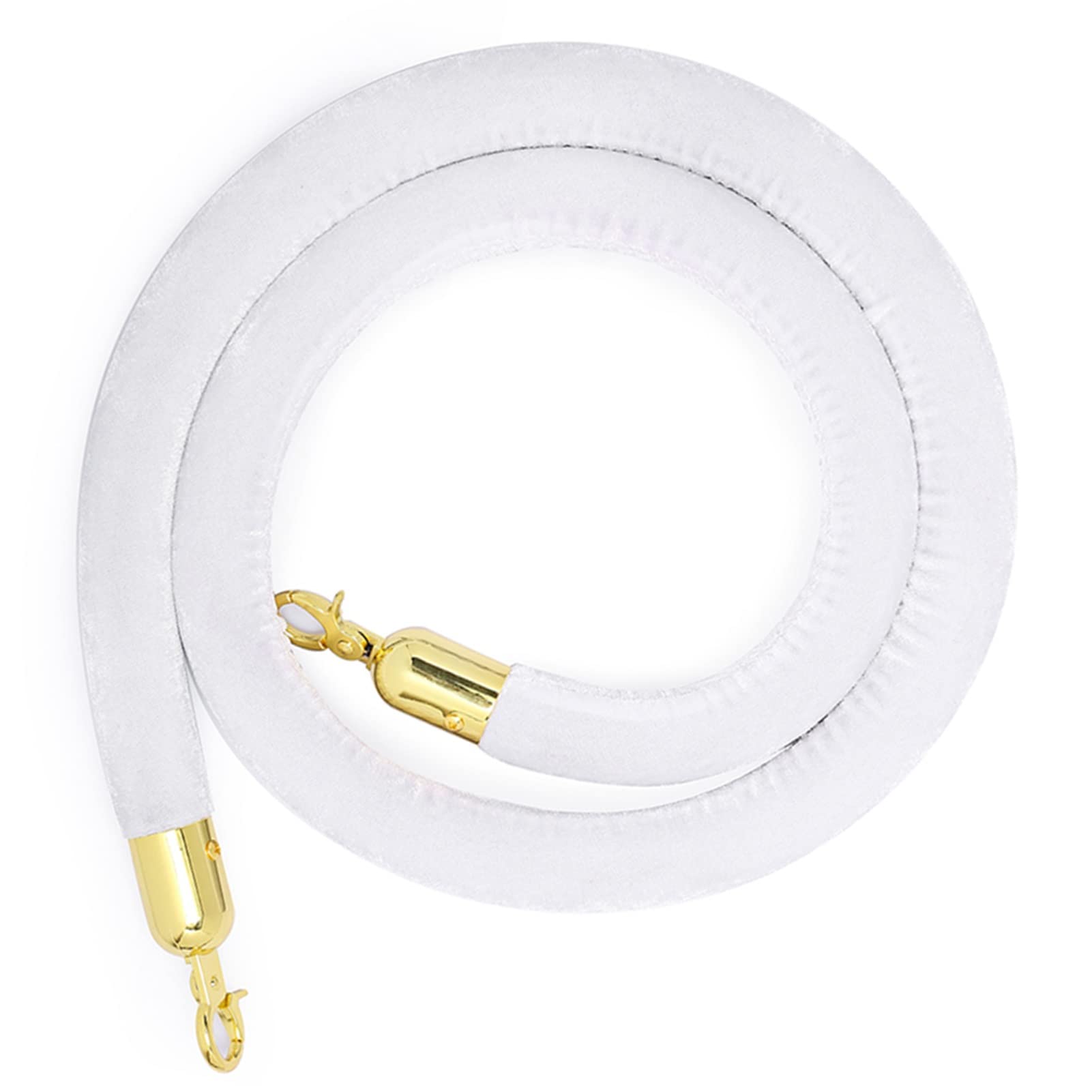 ZBBGTJK Crowd Control Rope with Silver Hooks 10ft Thick Post Queue Ber Stanchion Rope for Event Line Management Safety Queue Line White Color