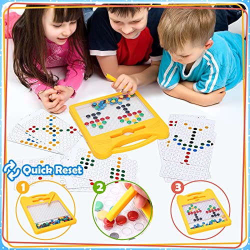 Kalyrart Magnetic Dots Board for Kids Toddlers: Magnetic Drawing Board for Kids, Magnetic Dot Art with Magnetic Pen Montessori Educational Travel Toys Gifts for 2 3 4 5 6 Year Old Boys Girls