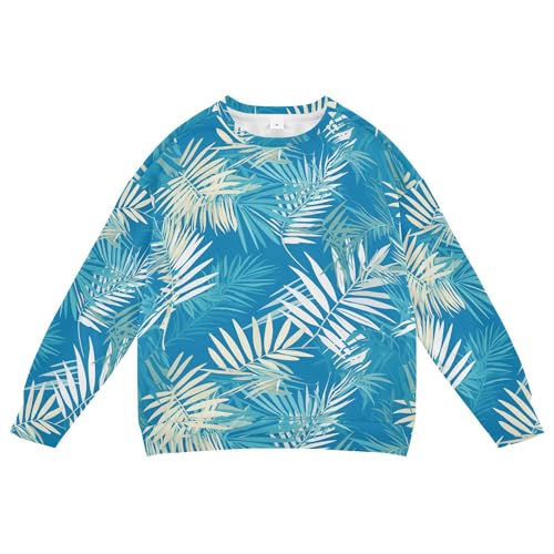 JUNZAN Palm Leaves Tropical Kids Girls Sweatshirt Hoodie Fleece Outerwear for Kids Sports 4T
