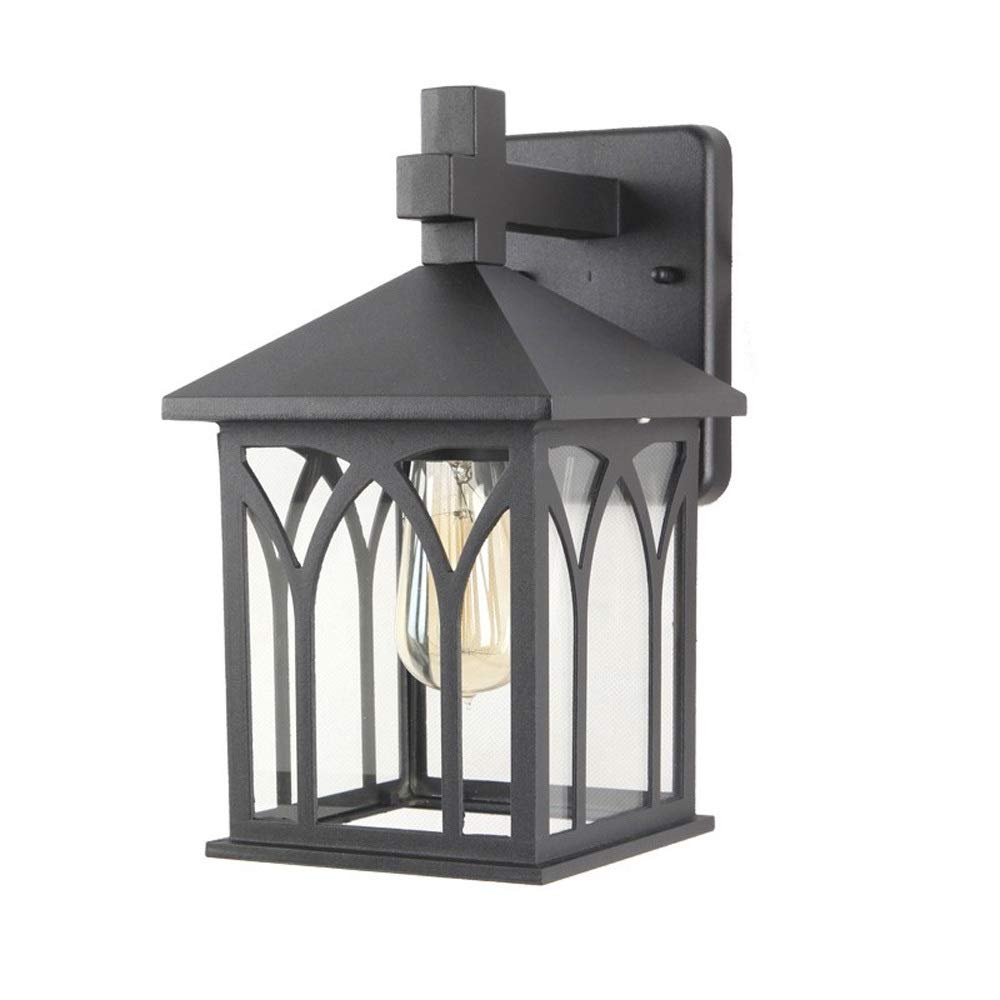 Lanterne de grange carrée en aluminium rustique et verre étanche pour extérieur