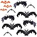 Produktbild Jonami Halloween Deko Set, Halloween Fledermäuse Gummi Realistische Dekor (3 Groß + 3 Mittel + 3 Klein) Fledermaus zu Hängen, Aufhänger Dekoration, Gruselig, Horror