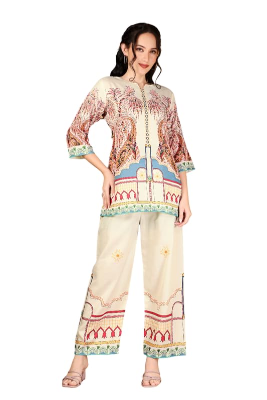 leranath enterprise Women's Rayon Printed Co-Ord Set | Stylish Top and Pant Set for Women | Ethnic and Western Outfit | Cord Set Comfortable for Party Office Festival and Casual Wear-picture-28