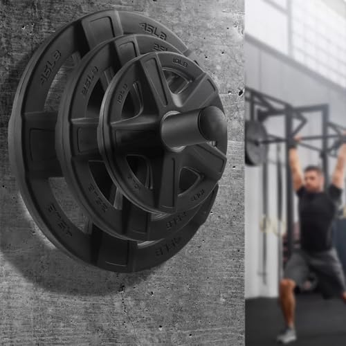2 Stück Hantelscheibenständer, 50MM Hantelscheiben Halterung wandmontiert Wall Mounted Weight Plate Rack für Stadion Fitnessstudio Gym Hantelscheiben Aufbewahrung
