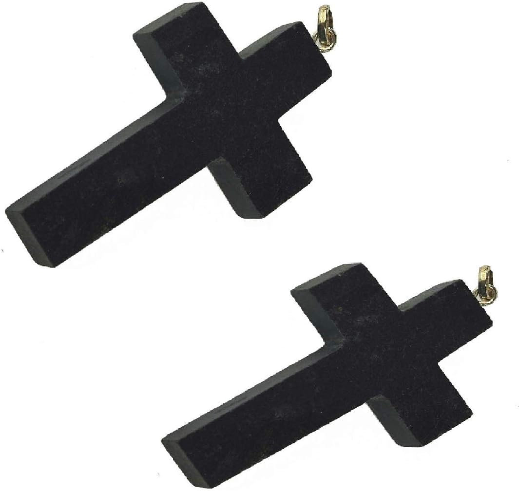 DHYANARSH 1 + 1 Original Black Tourmaline Stone Pendant for Men and Women