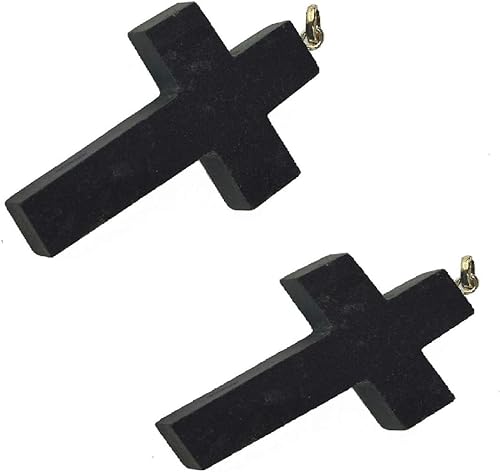 Colgantes de piedra de cruz de turmalina negra 1+1 para doble protección contra el mal suerte, curación y equilibrio espiritual, Piedra, Ágata