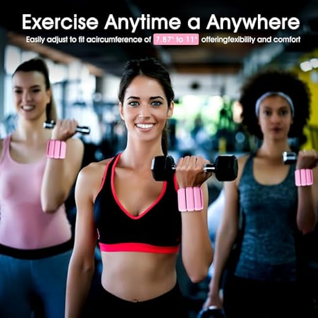 Wrist Weights Set of 2(1Lbs Each), Wearable Wrist Ankle Weights for Women & Men, Adjustable Arm & Leg Weights for Walking, Yoga, Swimming, Gym