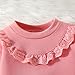 Yanmucy Toddler Baby Girl Clothes Lace Ruffle Cotton Pullovers Sweatshirt Long Sleeve Crewneck Sweatshirts Casual Jumper Top (US, Age, 6 Months, 9 Months, Pink)