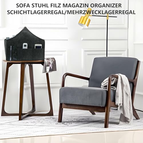 AEESRRU Magazine storage rack, felt newspaper basket, passender Zeitungskorb für Haus und Wohnzimmer, 38x26x30cm (Tiefgrau 1)