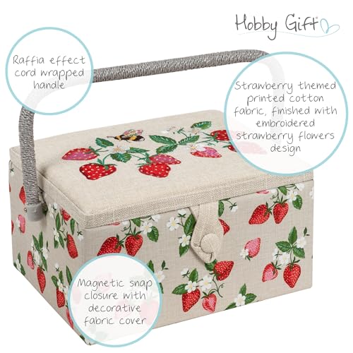 Boîte de rangement artisanale avec couvercle brodé et pique-notes - 5