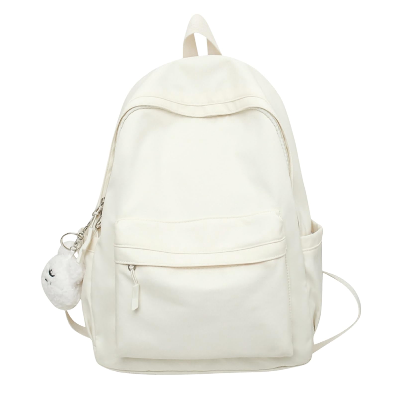 Zaino Carino in Nylon Kawaii, Borsa di Scuola per Laptop Viaggio Moda Studenti Universitari Adolescenti-White