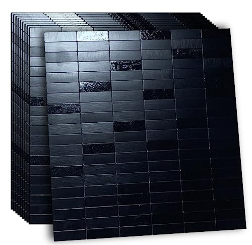XUANINY Peel and Stick Tile Backsplash Self- Adhesive Wall Tiles Aluminum Mosaic Sticker for Kitchen (11.33