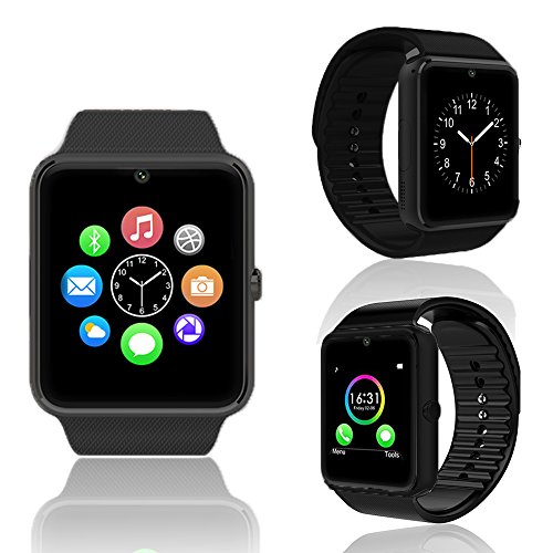 Indigi U8BK-CP03 Smartwatch for All Bluetooth Enabled Smartphones - Black