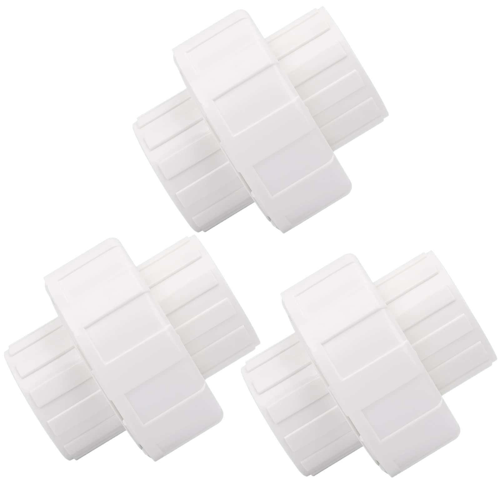 3/4 Inch PVC Union Coupling Pipe Fitting Adapter (Socket x Socket), 3 Pack, White, Sch40 PVC, EPDM O-Ring, Glossy Finish, Recommended for Plumbing