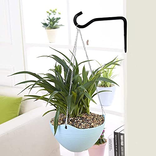 Payanwin 2 Pack Wall Hook Plant Hanger Bracket, Metal Decorative Hooks Lantern Wall Hanger for Hanging Planters Bird Feeders Wind Chimes, Home Decoration Indoor Outdoor Plant Hook(Black)