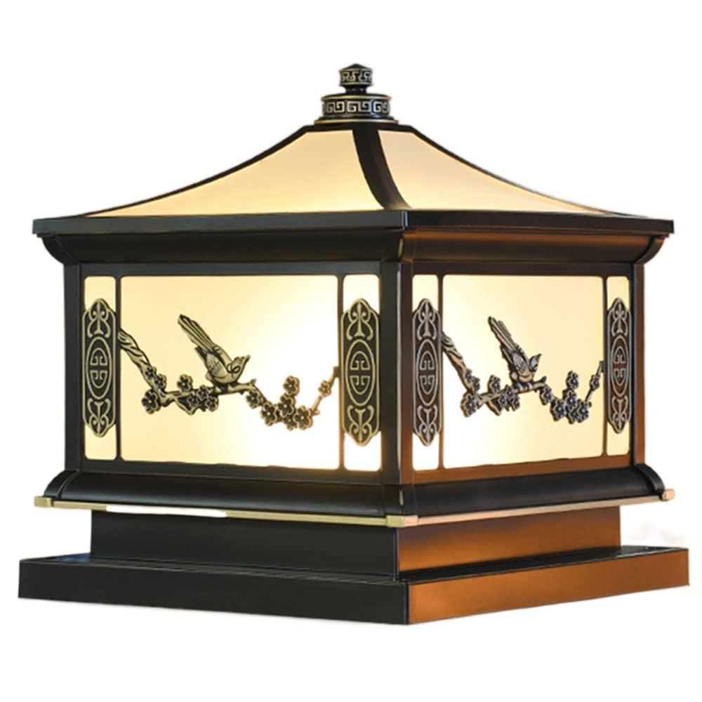 GTHTUHFD Outdoor Column Lights, With Pier Mount Vintage Outdoor Pillar Light Traditional Waterproof Column Headlight E26 Fence Pedestal Post Lamp For Patio Garden Pathway Backyard,35cm/13.7in
