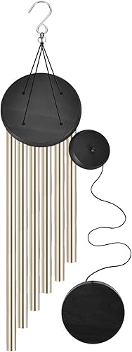 Miniatura 2 de Campanillas de viento conmemorativas para exteriores con 6 tubos de aleación de aluminio y gancho, campanillas de viento para decoración del hogar,