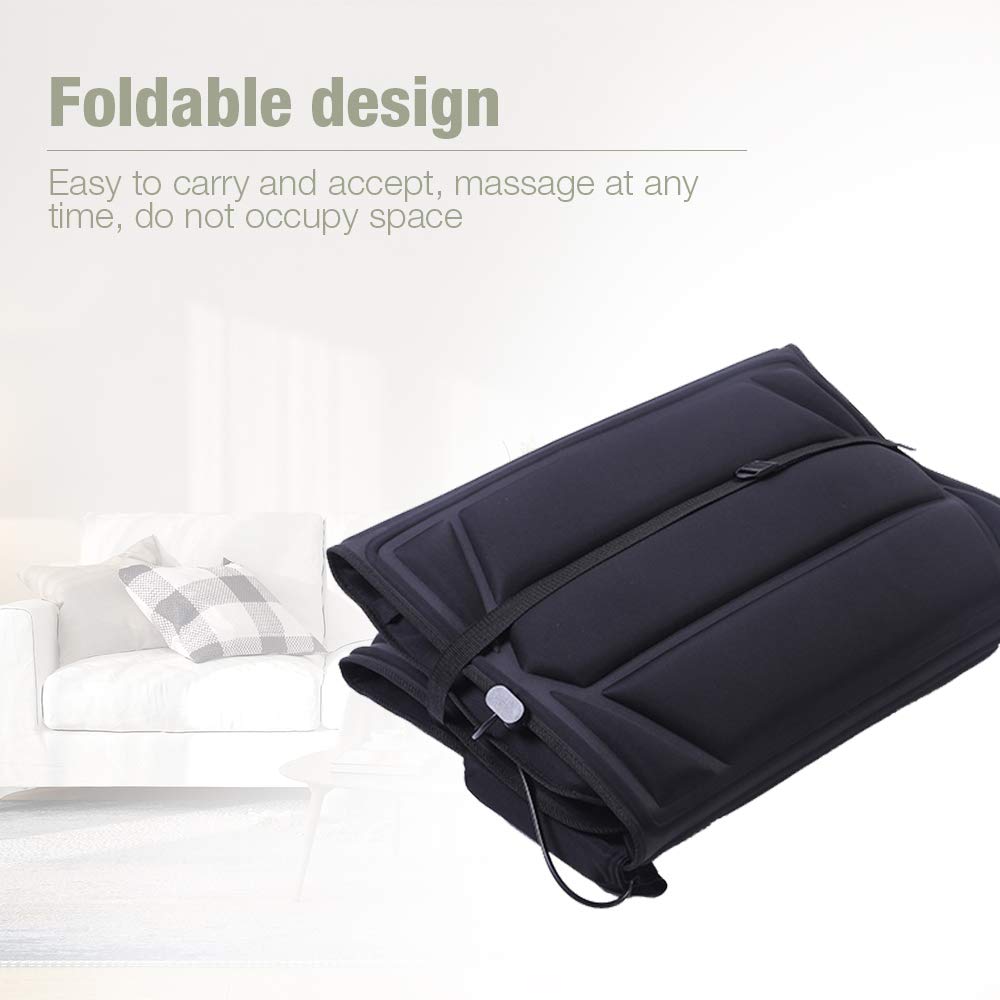 Materac Masujący z 10 silnikami, 5 trybów masażu 176 x 60 cm czarny