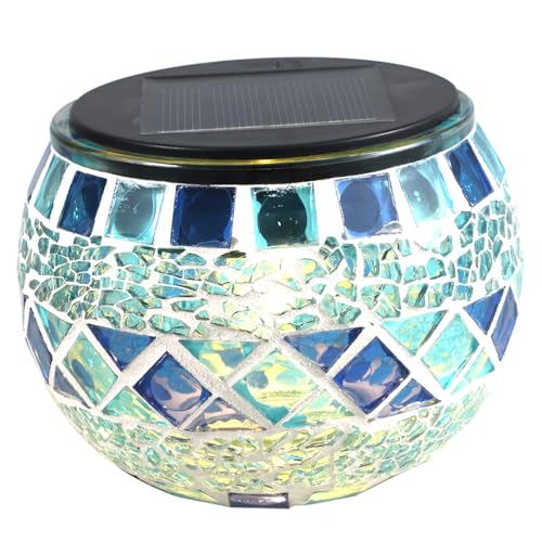 VILLCASE Lampe Solaire Mosaique Extérieure Étanche pour Pelouse Lumière Jardin Décorative Panneau Solaire Intégré Ambiance Chaleureuse et Résistante Aux Intempéries