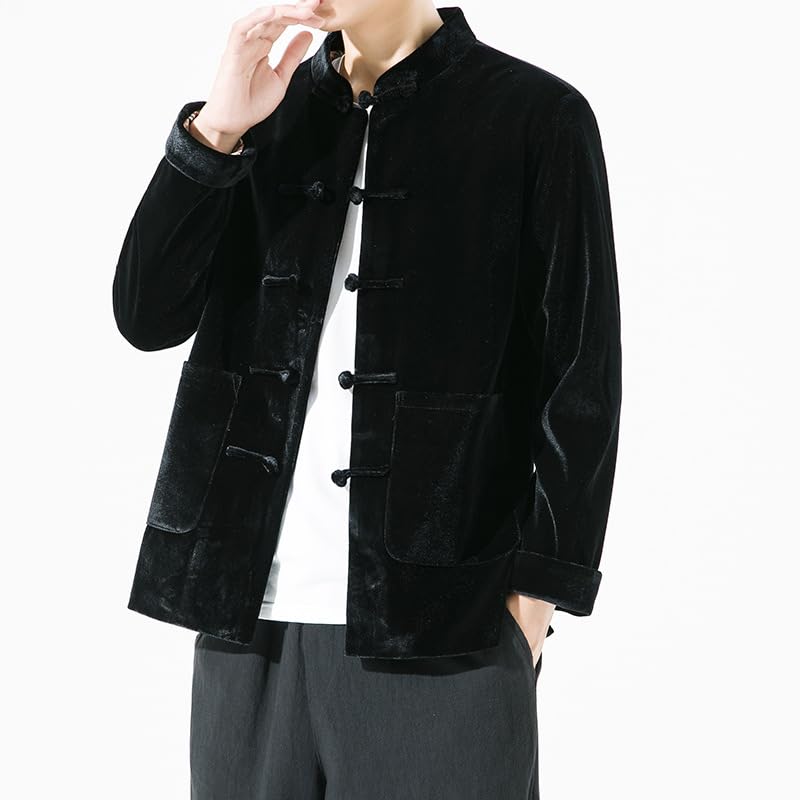 Autumn and Winter Chinese-Style Men's Tang Suit Coat with Jacket and Retro Chinese Top for Youth3