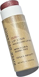 Organic Lip Stain, Zero-Waste Vegan Lip Stain in Fig, Pomegranate or Guava .30 oz / 8.45 g Long Lasting, Toxic Free, (Guava)