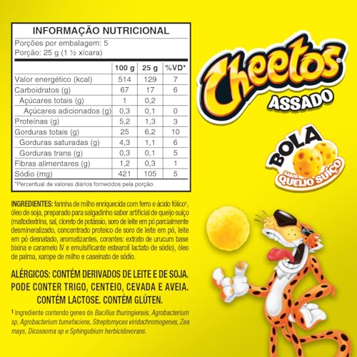 Salgadinho de Milho Bola Queijo Suiço Elma Chips Cheetos 125G