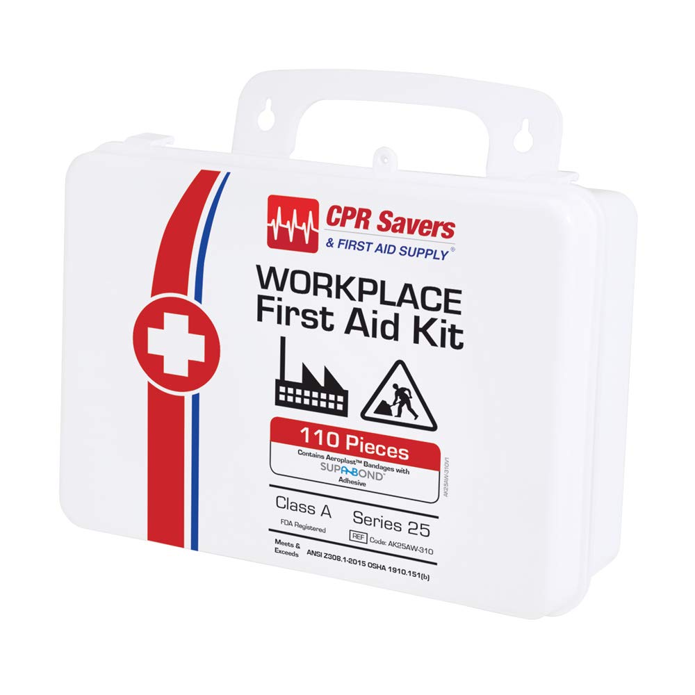 CPR Savers & First Aid Supply Home, Business, School, Restaurant, Car, Camping, Sports, and Hiking OSHA ANSI Weather Resistant First Aid Kit (25 Series)