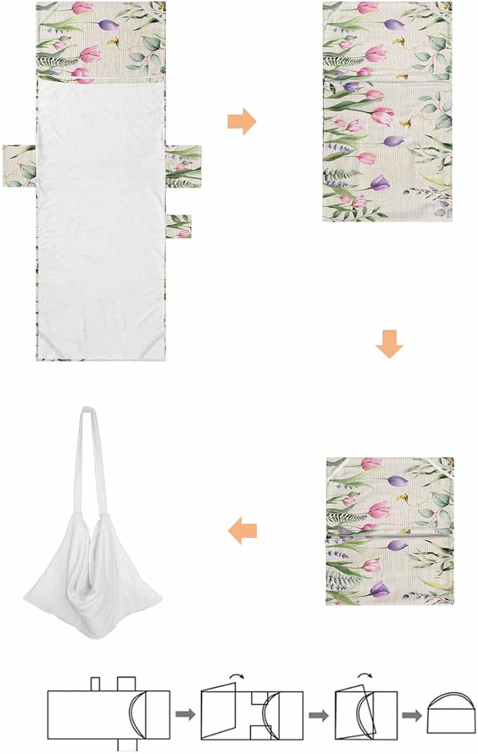 Eucalyptus Tulip Beach Pool Patio Lounge Chaise Chair Cover Towel With Pockets,Absorbent & Quick Dry Microfiber Towel Cover Bag Summer Accessories for Sunbathing Retro Spring Summer Flower Plant