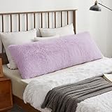 MATERIAL: high quality shaggy plush faux fur reverse to ultra soft matching crystal velvet, this fuzzy body pillow cover will give you an extreme luxury. Passed the OEKO-TEX certification, no fading, no shedding and no pilling, skin friendly and pet ...