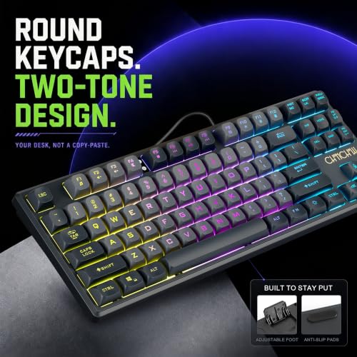 Image of CHONCHOW TKL Gaming Keyboard Wired, Anti Ghosting 87 Keys FPS for PC PS5