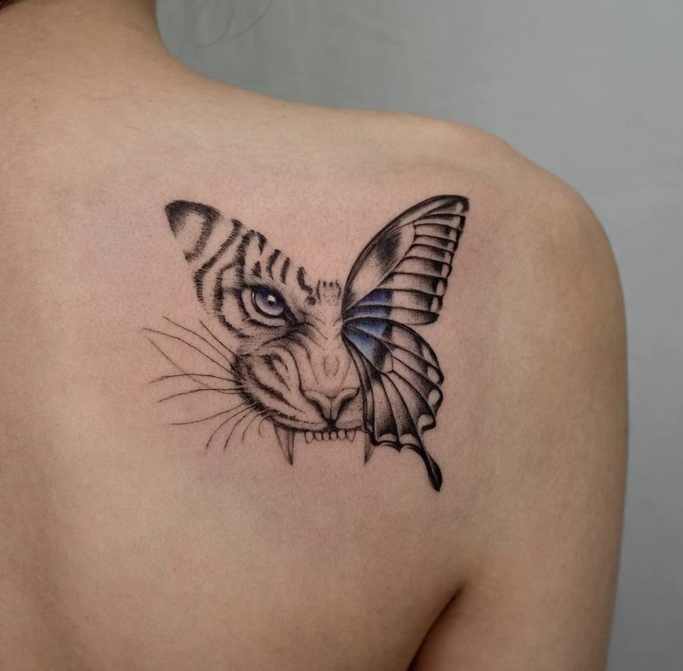 Tattoo Tech, Long Lasting Temporary Tattoos, Last 1-2 Weeks, Waterproof, Semi Permanent Tattoo, Realistic look, No Adhesive, No reflection (Tigerfly)