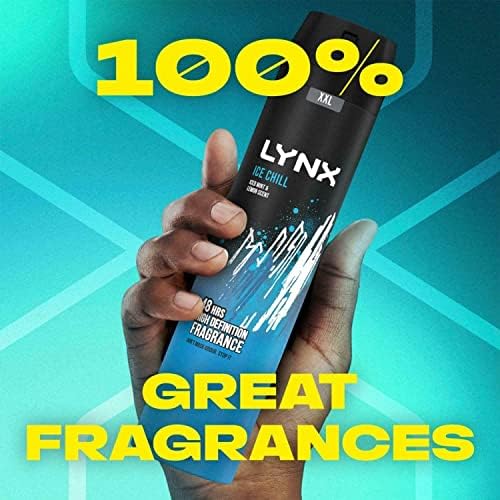 Lynx XXL Ice Chill 48 hours of odour-busting zinc tech Aerosol Bodyspray deodorant to finish your style 250 ml