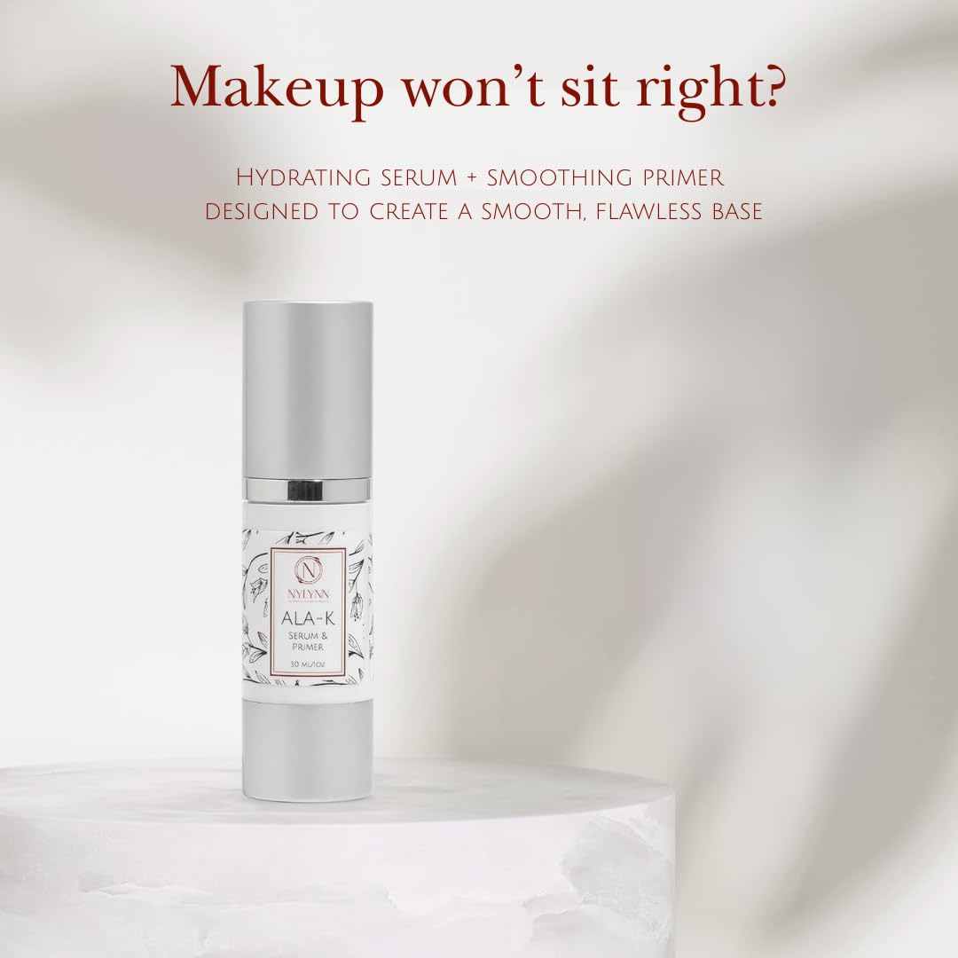 Ala-K Serum & Primer – Alpha Lipoic Acid Skin Treatment with Vitamin K & DMAE – Lightweight Firming, Brightening & Antioxidant Anti-Aging Formula