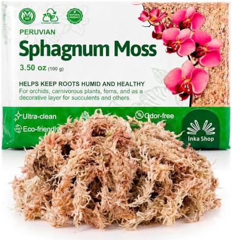 Inkashop Long Fiber Sphagnum Moss for Orchids and Carnivorous Pla...