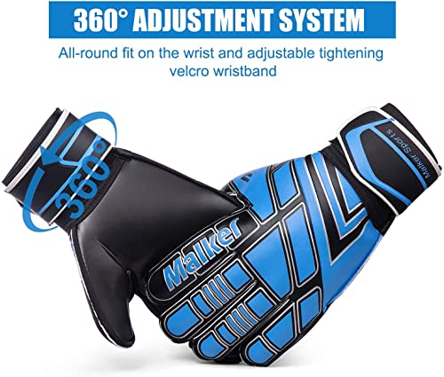 Malker Goalie Gloves Goalkeeper Gloves with Fingersave and Double Wrist Protection, Strong Grip Goalkeeper Gloves for Youth&Adult Malker Goalie Gloves Goalkeeper Gloves with Fingersave and Double Wrist Protection, Strong Grip Goalkeeper Gloves for Youth&Adult