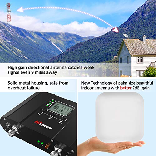 HiBoost Cell Phone Signal Booster Signal Extender Cellular Booster Signal Amplifier for Home Office, Supports up to 10,000 SQ. FT,Compatible AT&T, T-Mobile, Verizon, Sprint -10K Smart Link