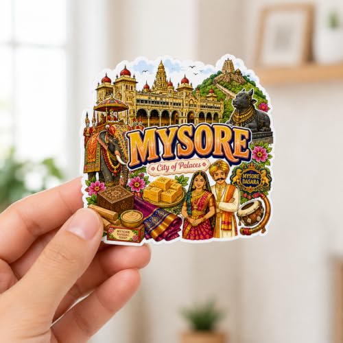 Image of Zesta Wooden Fridge Magnets Set | Refrigerator Decor Magnets for Kitchen | India Souvenir Fridge Magnet Collection | Wooden Magnet for Fridge Door Decoration (Mysore)