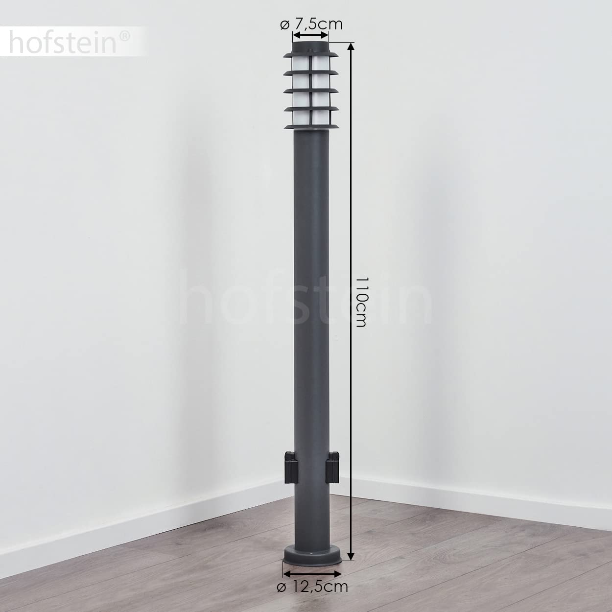 Zewnętrzna oprawa drogowa Tunes z 2 gniazdami, oprawa na bazie metalu/tworzywa sztucznego w kolorze antracytowym/białym, oprawa drogowa 110cm, lampa ogrodowa, E27, IP44, bez żarówek