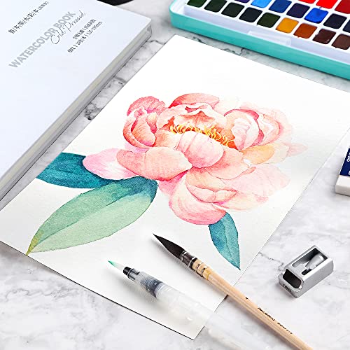 Paul Rubens Papel para aquarela, alta absorção, caderno de esboço em aquarela prensado a quente, 100