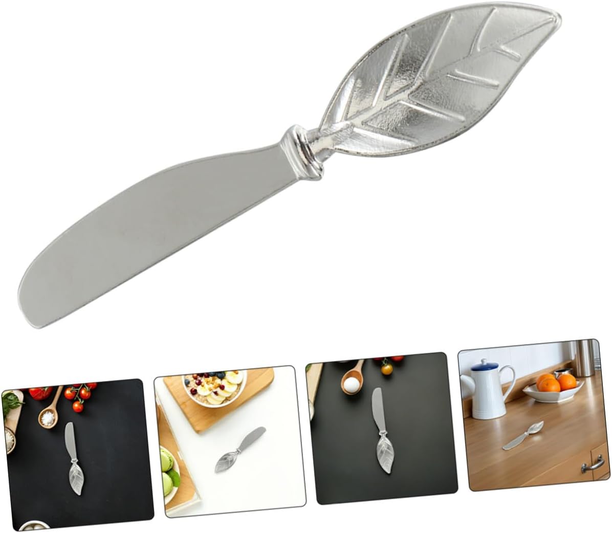 VANZACK 4pcs Leaf Butter Knives Zinc Alloy for Parties and Birthdays
