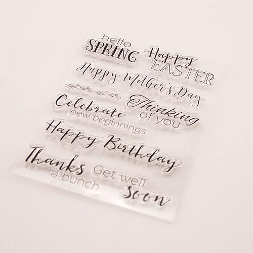 Miniatura 39 de MESYGK Small Blessings Words - Sello de silicona transparente transparente para álbum, tarjetas de goma para decoración de tarjetas y álbumes