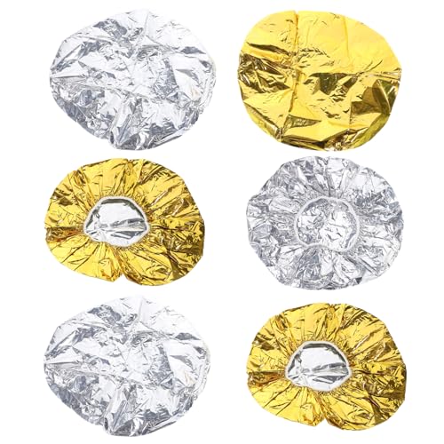 Ipetboom 2sets Tin Foil Hair Dyeing Cap Heat Insulation Bonnet Hairdressing Cap for Salon Use Deep Conditioning 6pcs*2